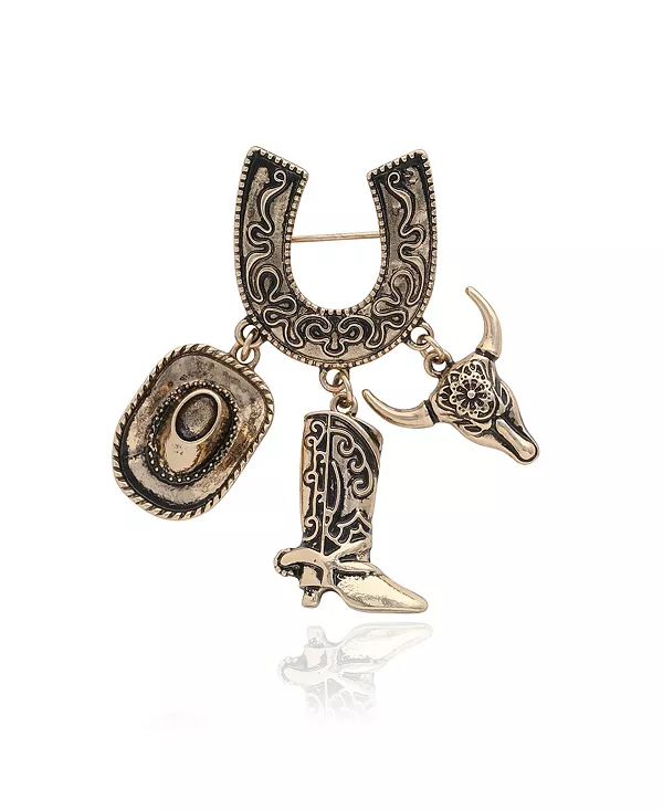 

Золотистая брошь в стиле родео с подвесками в стиле вестерн Jessica Simpson, gold