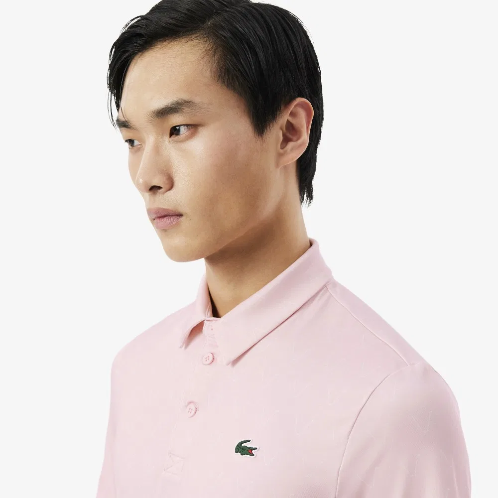 Футболка-поло Lacoste Golf AOP мужская, с коротким рукавом, розовый — фото 2