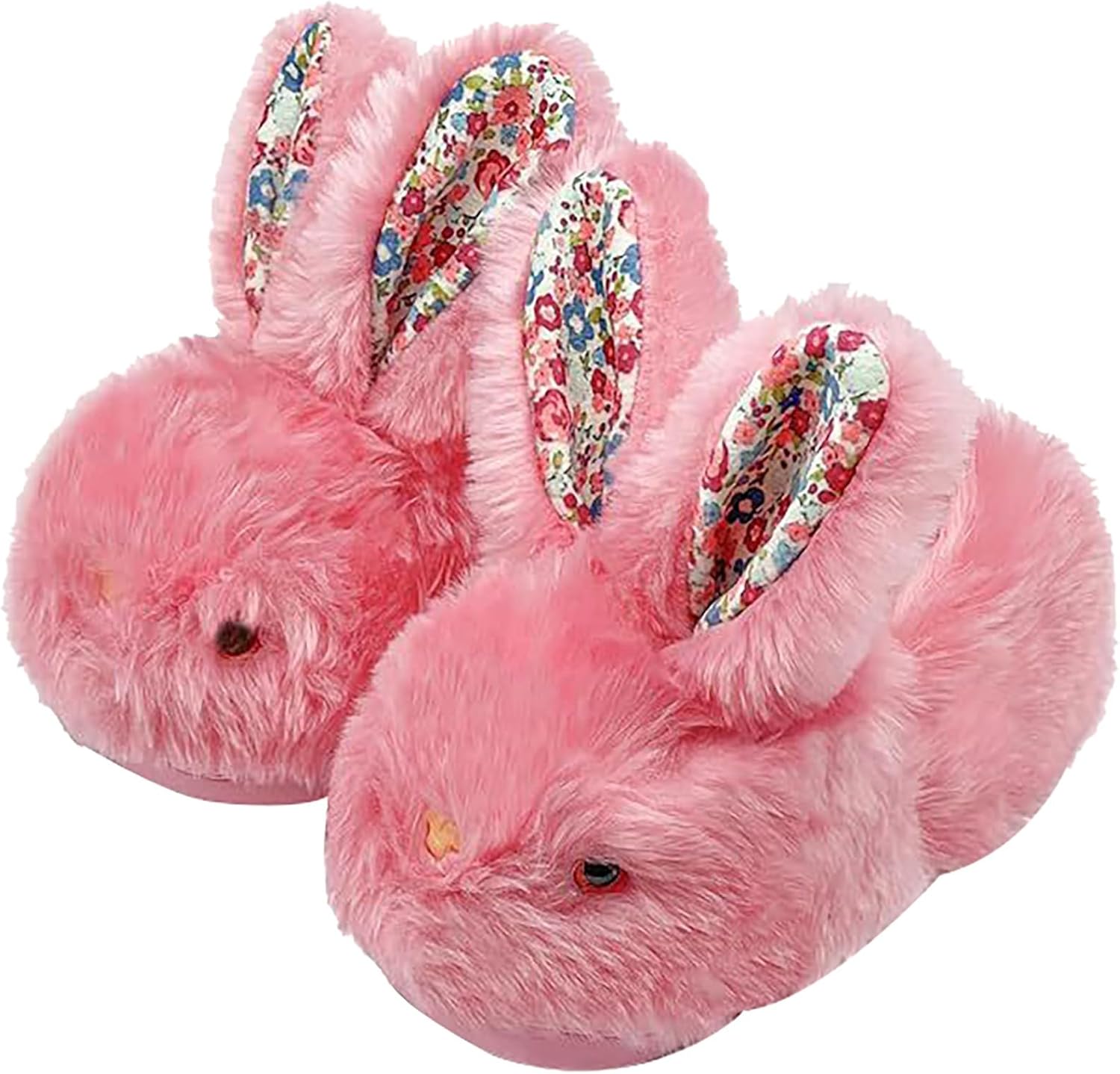 

Женские и мужские пушистые тапочки, милые с зайчиком, мягкие домашние туфли, теплые с толстым дном, с памятью формы, плюшевые тапочки Generic, розовый