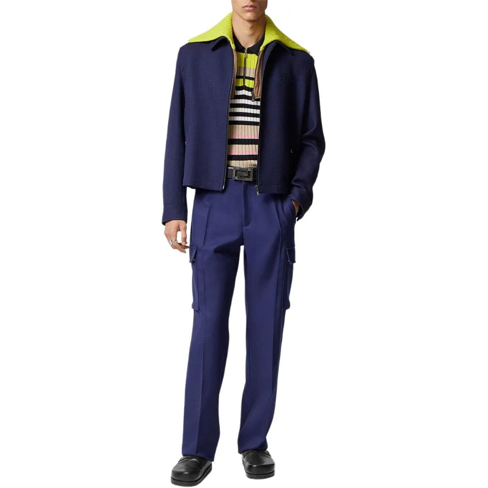 VERSACE Брюки мужские синие casual SS24 — фото 4