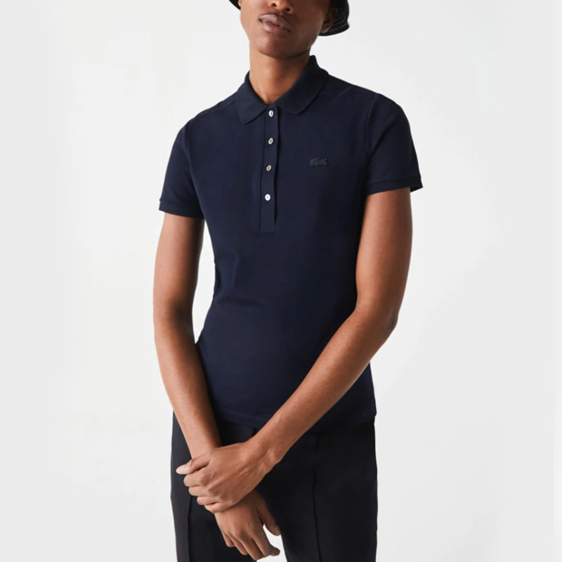 Поло LACOSTE L12D Slim Fit Stretch, темно-синее — фото 4