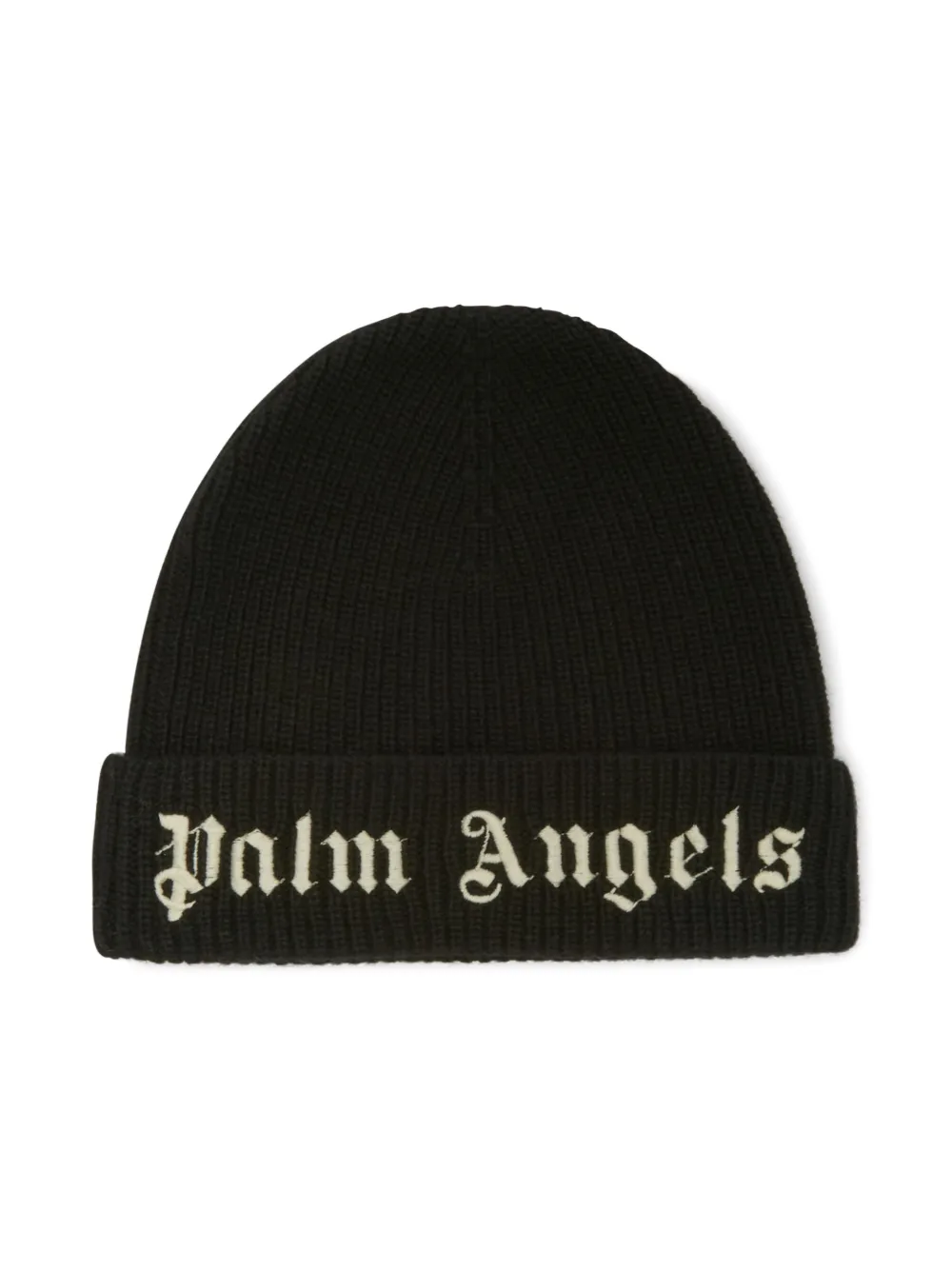 

Шапка бини с вышитым логотипом Palm Angels Kids, черный