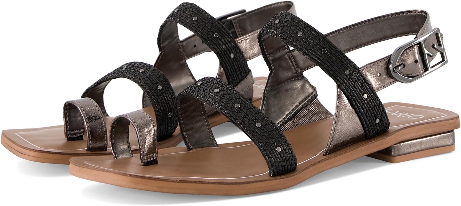 

Сандалии Franco Sarto Ellis Toe Loop Flat Sandal, черный