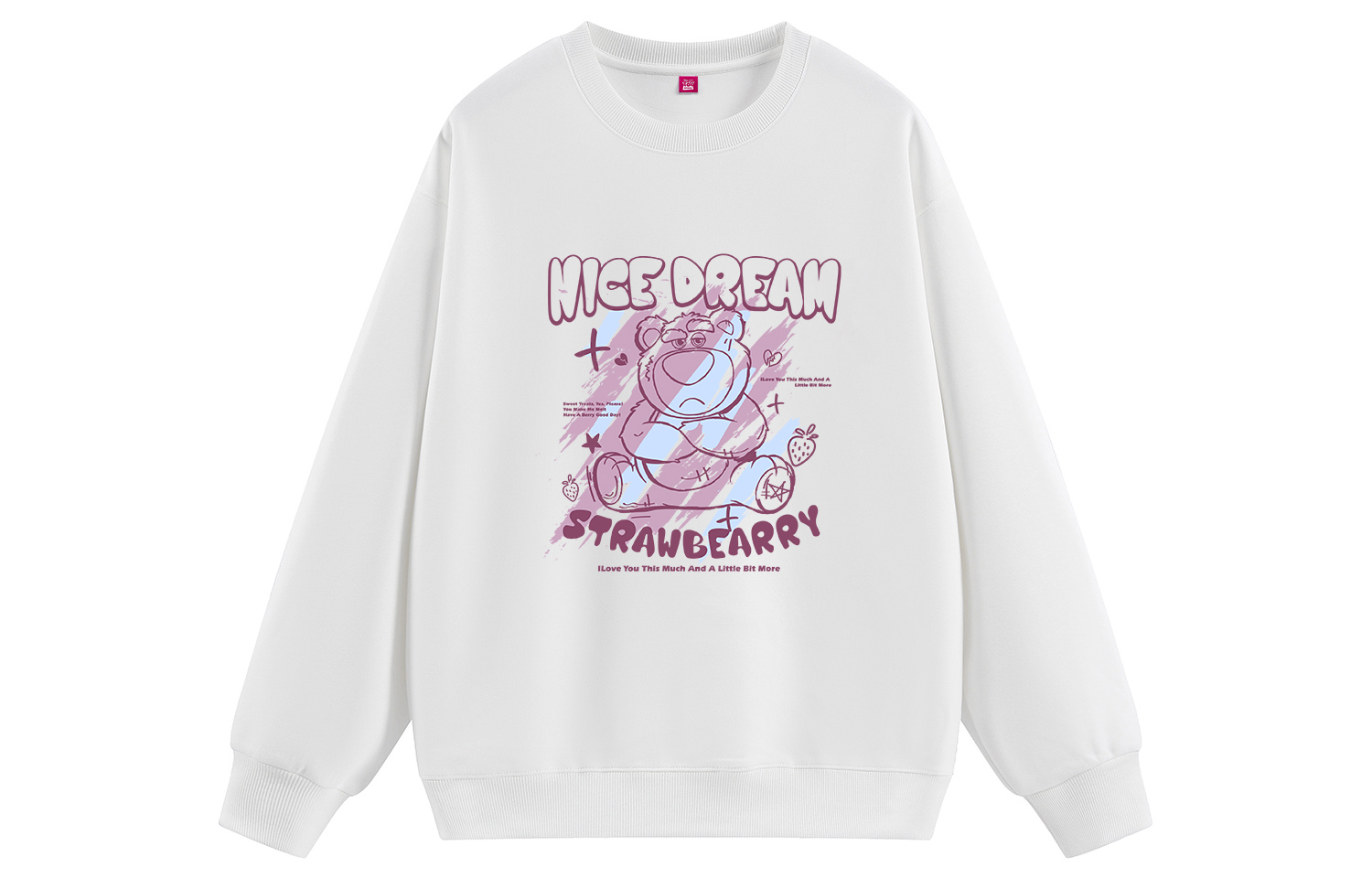 

Свитшоты Unisex Crew Neck Moderate Heavyweight Disney, белый fleece-lined