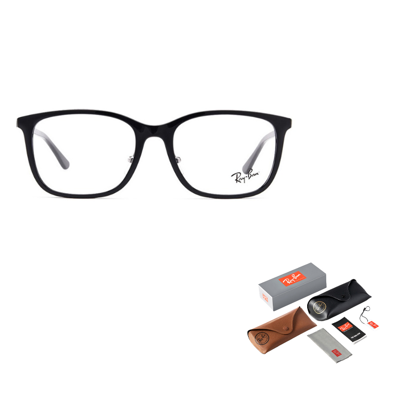

RayBan Пластиковая оправа овальные очки для мужчин, Full Rim Black 2000-55