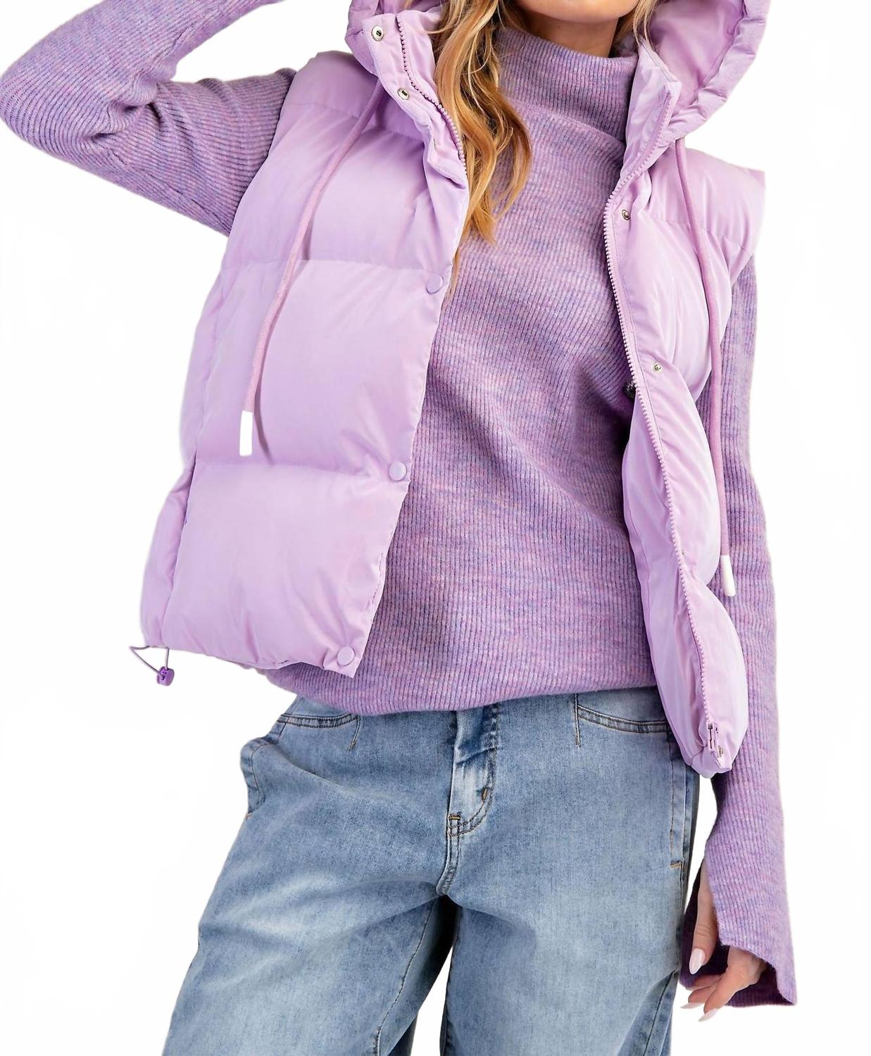 

Easel Блестящий жилет-худи из искусственной кожи фиолетового цвета