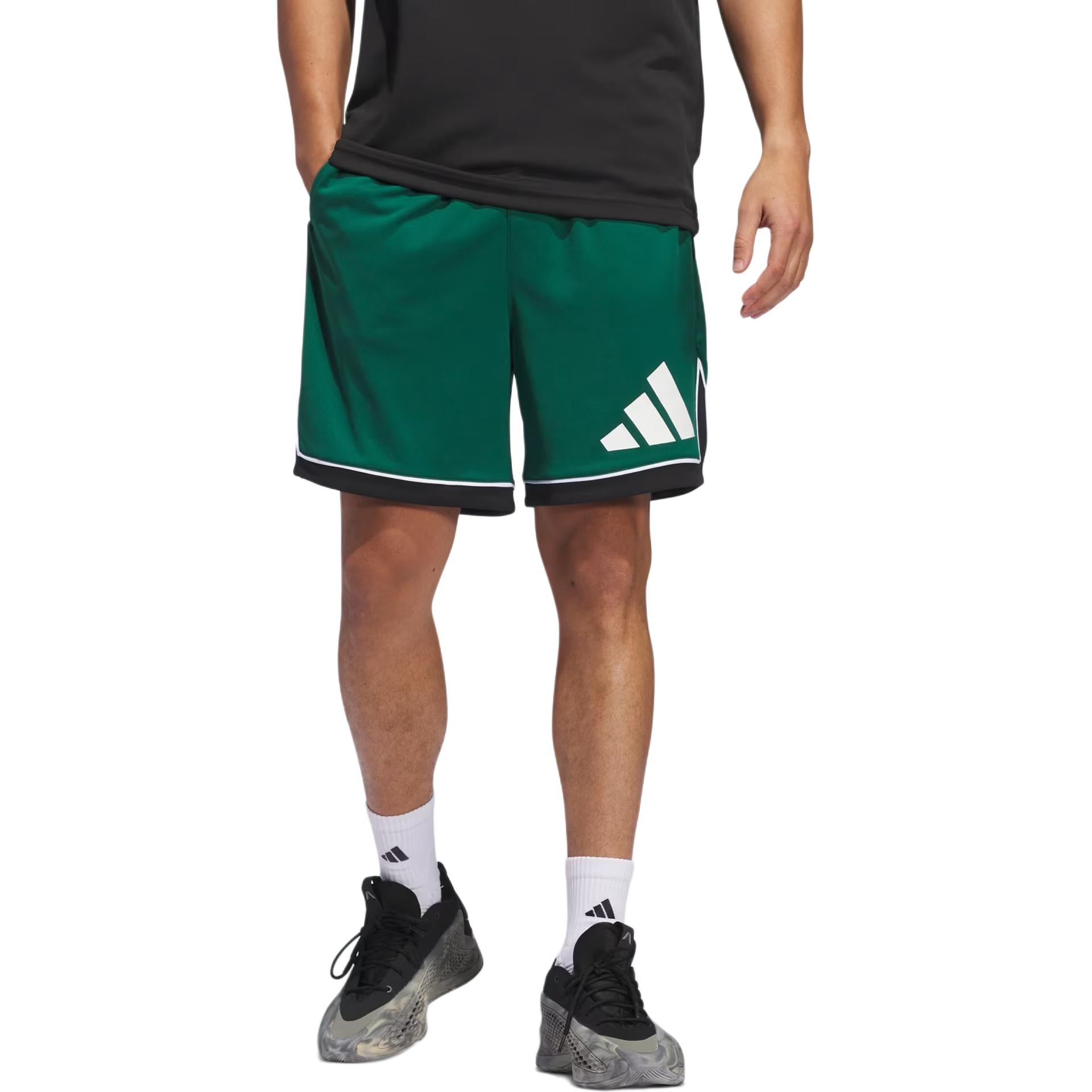 Adidas Баскетбольные спортивные шорты мужские темно-зеленый — фото 4