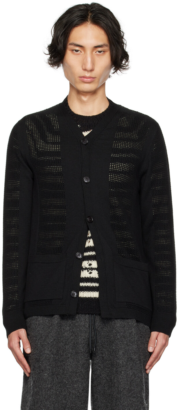 

Черный кардиган с Y-образным вырезом Dries Van Noten