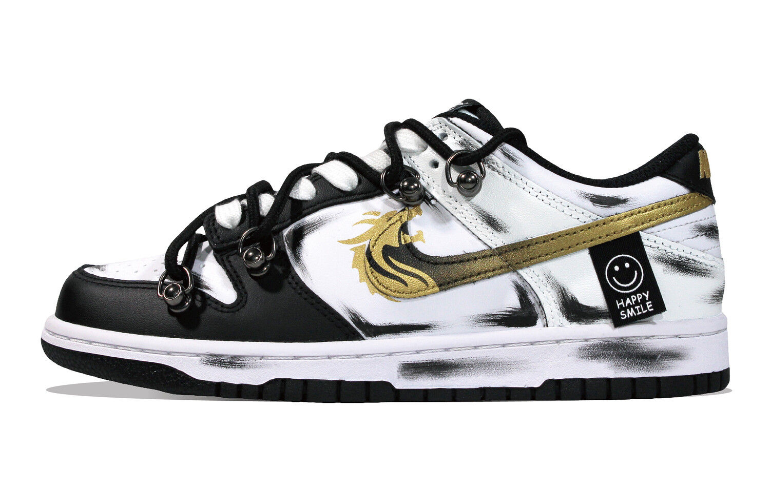

Кроссовки Nike Skateboarding Shoes Women's Low-top Black/White/Gold, черный