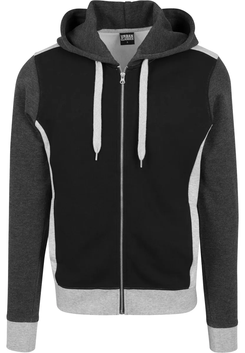 

Толстовка URBAN CLASSICS " Urban Classics Men's 3-Tone Sweat Zip Hoody", черный