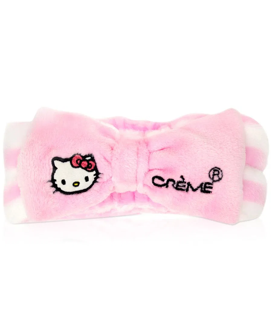 Плюшевая повязка на голову Hello Kitty для спа-процедур The Creme Shop, розовый