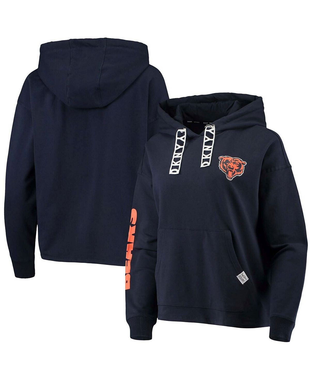 

Женский темно-синий пуловер с капюшоном Chicago Bears Staci DKNY, темно-синий