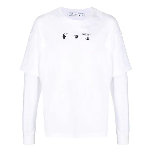 

Футболка ss21 logo rear pattern printing round neck long sleeves ordinary version white Off-White, белый
