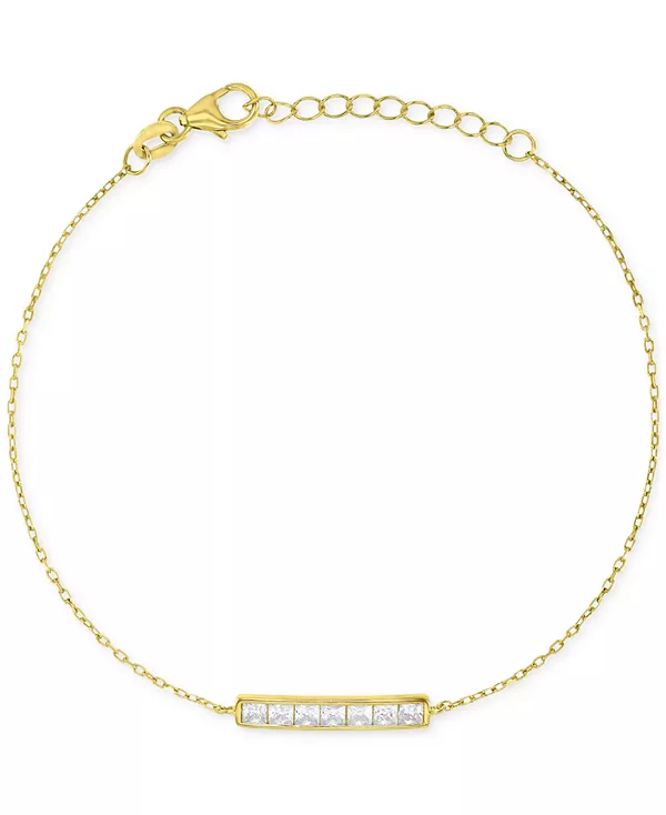

Браслет-Цепочка с звеньями из кубического циркония в огранке «принцесса» Macy'S, gold