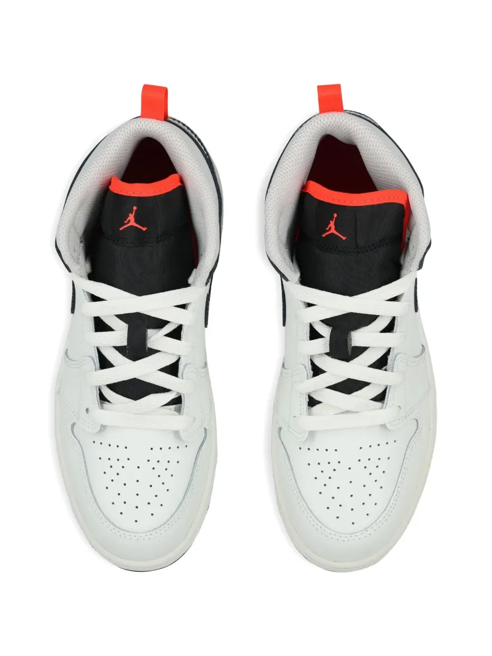 Кроссовки Air Jordan 1 Mid на шнуровке Nike Kids, белый — фото 4