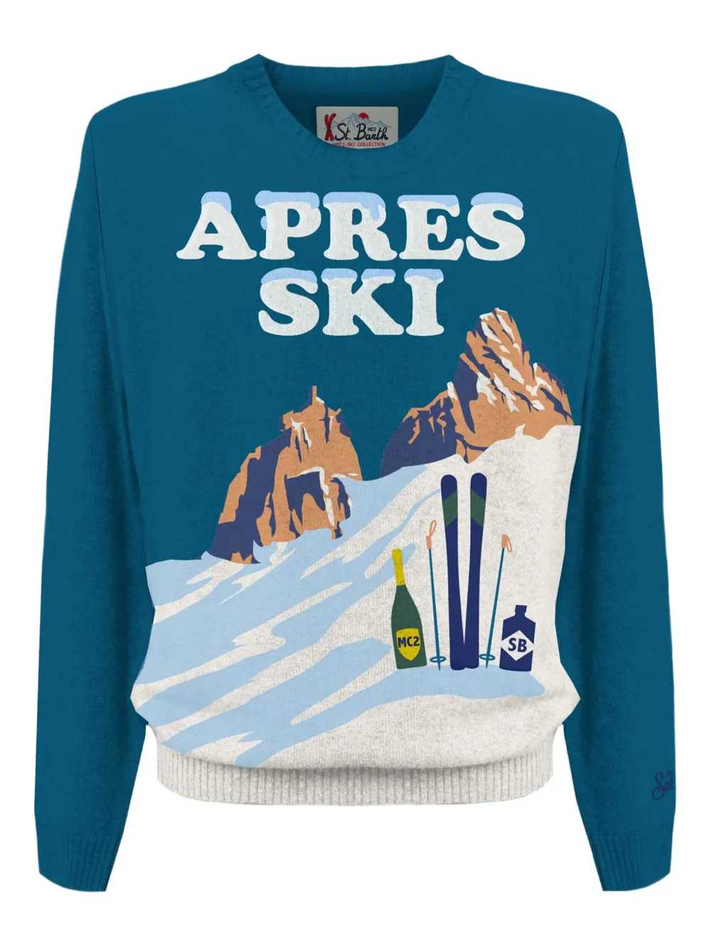 

Свитер с принтом цапли Mc2 Saint Barth, синий