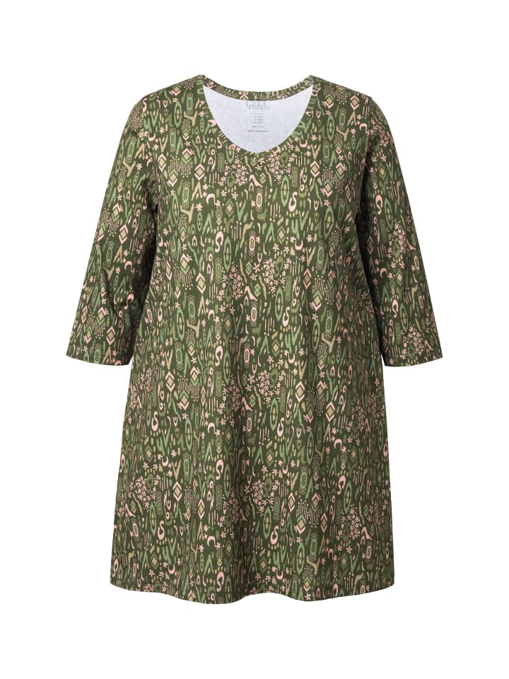 

Длинная рубашка оливково-серого цвета Ulla Popken