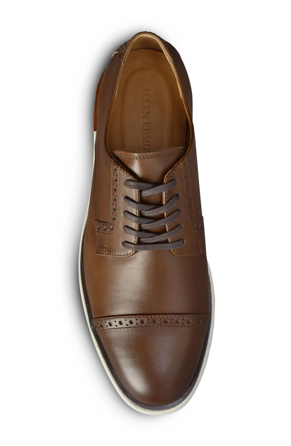 Мужские кожаные туфли Caleb на шнуровке коричневого цвета Allen Edmonds, коричневый — фото 4
