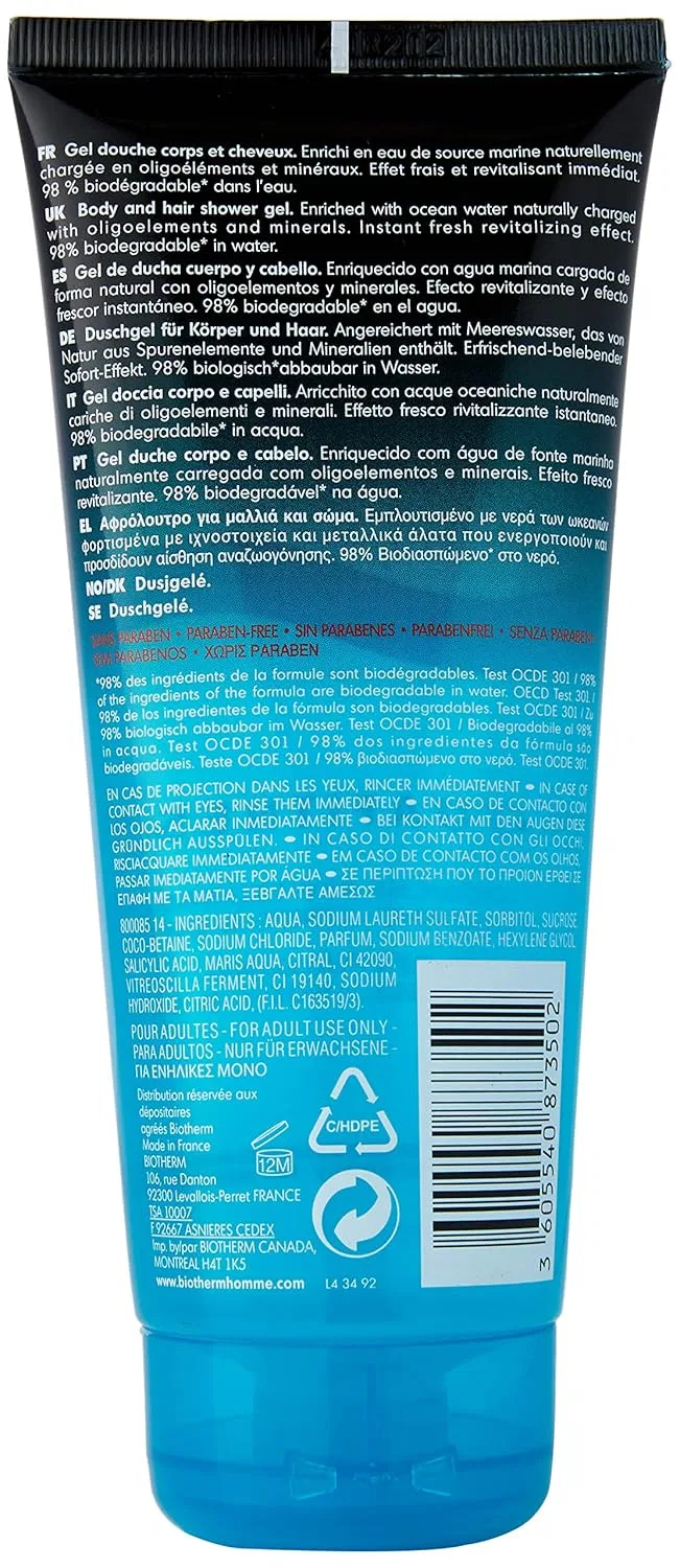 Мужской гель для душа Biotherm Homme Aqua Fitness 200 мл Biotherm — фото 2