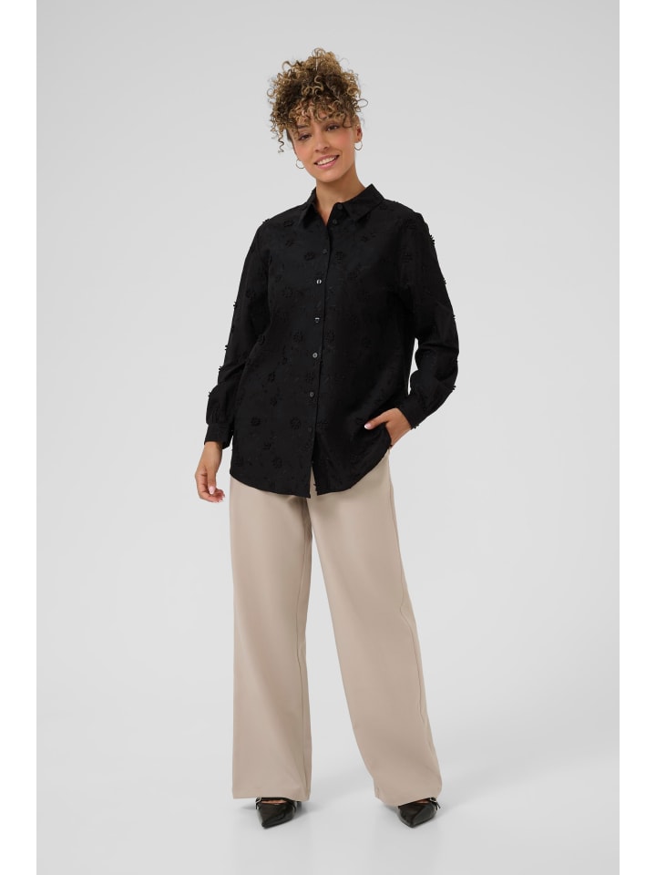 

Рубашка с длинными рукавами - CROlivia, свободный крой, цвет Pitch Black Cream