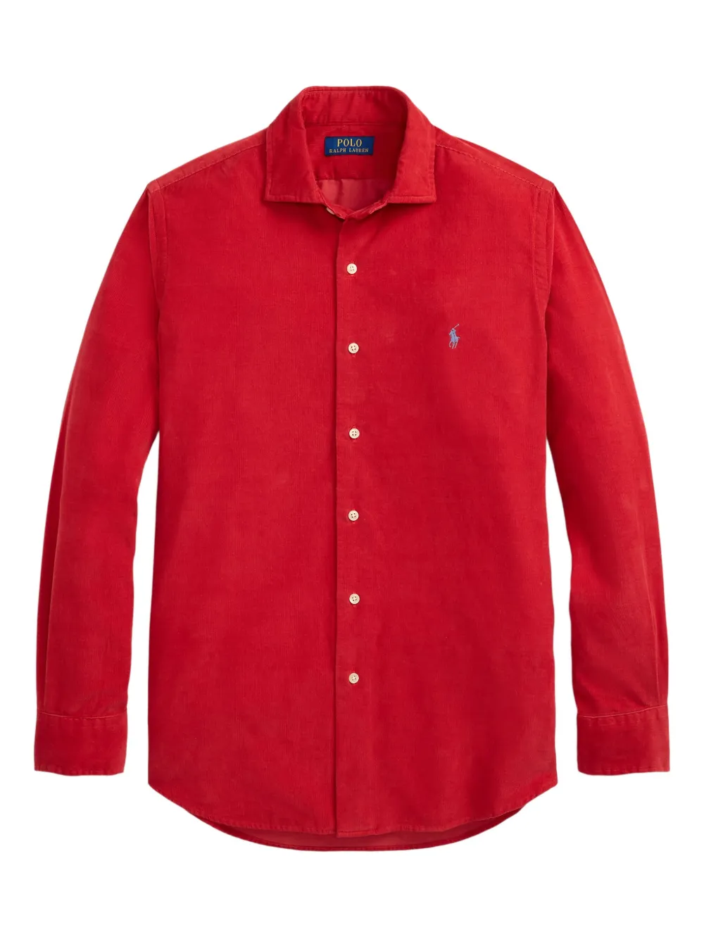 

Вельветовая рубашка с вышитым логотипом POLO RALPH LAUREN, красный