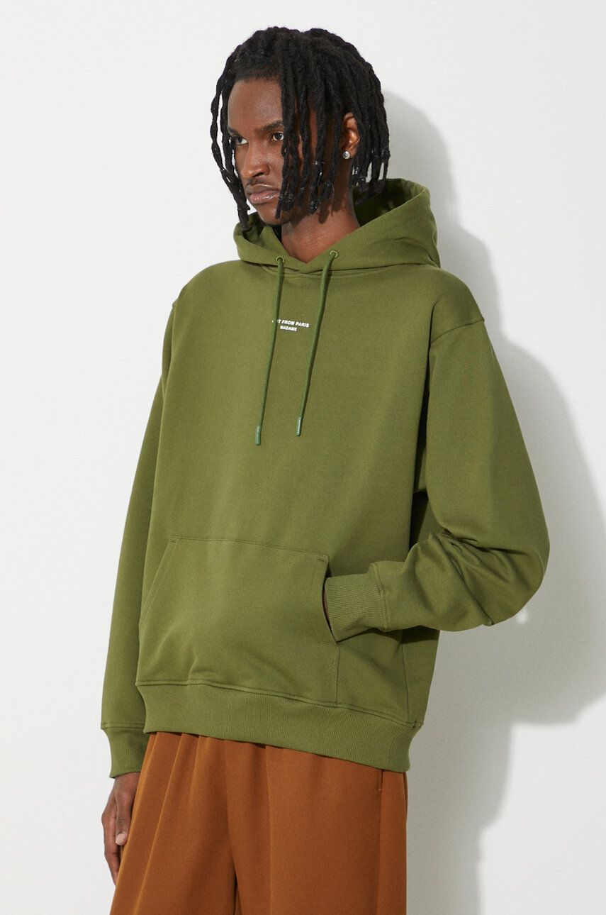 

Хлопковая толстовка Le Hoodie со слоганом Drôle de Monsieur, зеленый