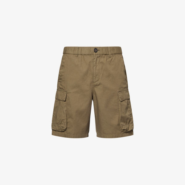 

Шорты хлопковые Westmorland с накладными карманами Barbour, оливковый