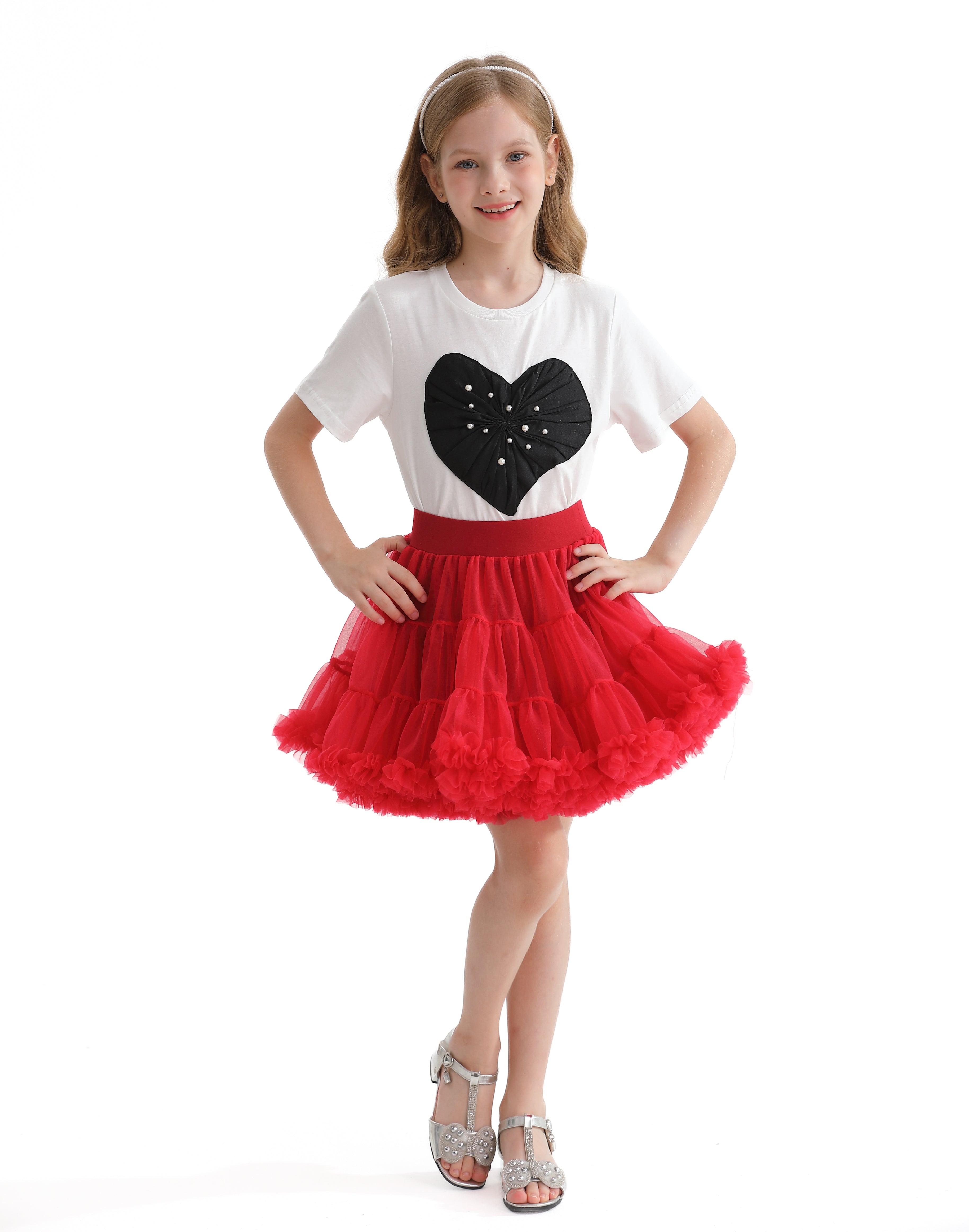 Юбка из тюля с красным бантом и вишневым узором Mimi Tutu — фото 3