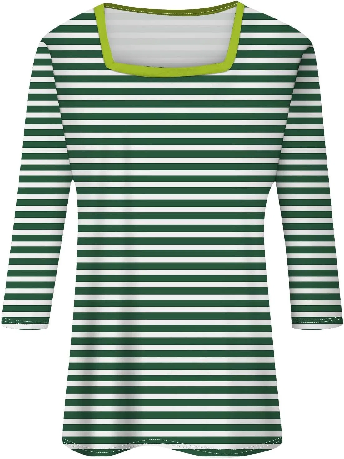 Женская футболка с квадратным вырезом, 3/4 рукав, 2-green — фото 2