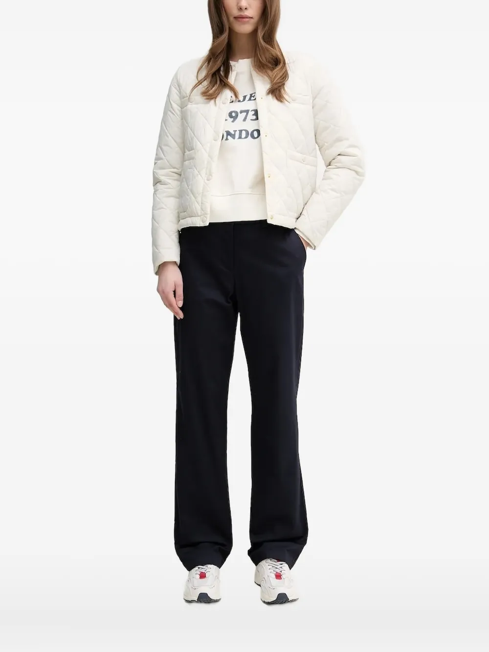 

Стеганая куртка с ромбовидным узором Geox, белый