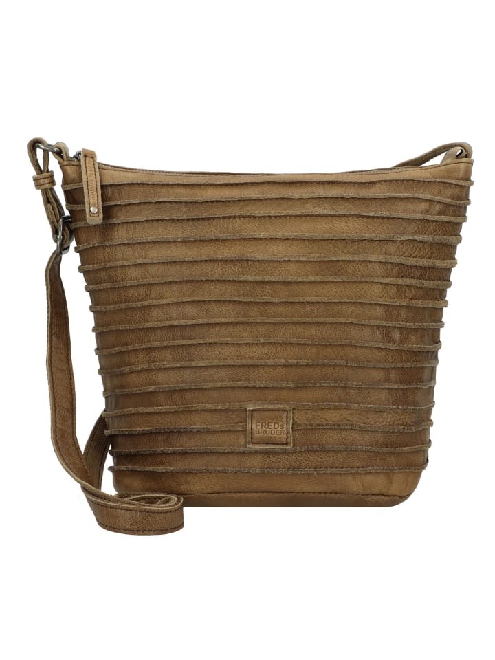 

Наплечная сумка FREDs BRUDER Riffelinchen Umhängetasche Leder 23 cm, оливковый