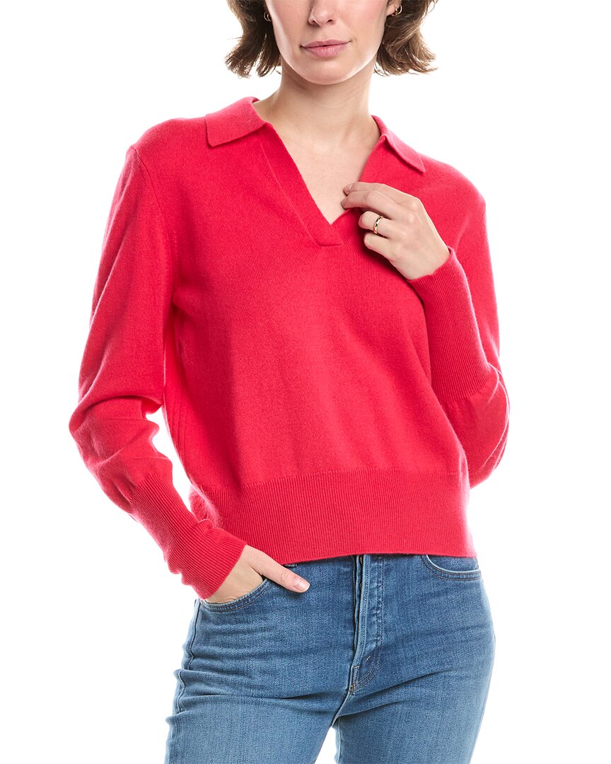 

Форте Кашемир Приталенная кашемировая поло свитер Forte Cashmere, красный