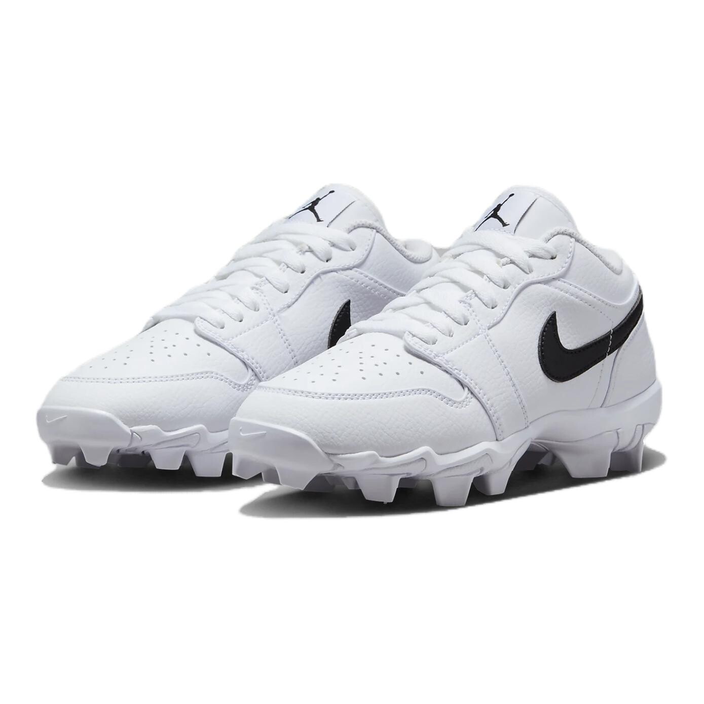 Кроссовки Jordan 1 Low Cleat White Black GS, белый/черный — фото 3