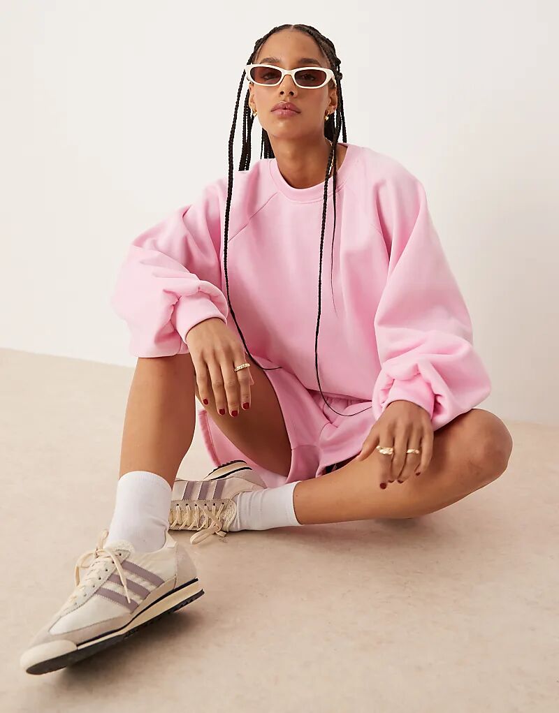 

Розовый свитер с рукавами-фонариками ASOS DESIGN