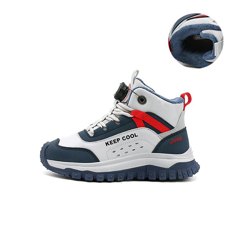 

Износостойкие высокие повседневные детские кроссовки Kids' Jeep, серо-голубой