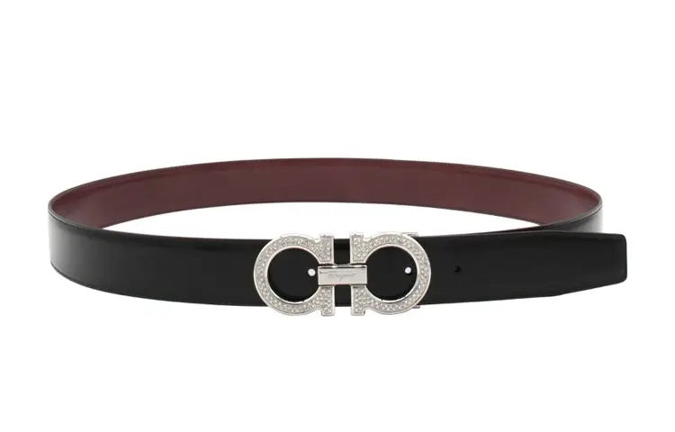 

ФЕРРАГАМО Индивидуальный минималистичный стиль, гладкий ремень с пряжкой мужской черный