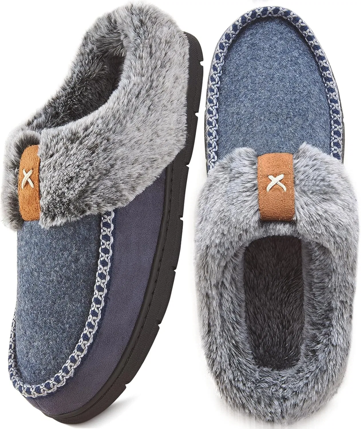 Тапочки мокасины с памятью формы Navy Grey KENMITDY