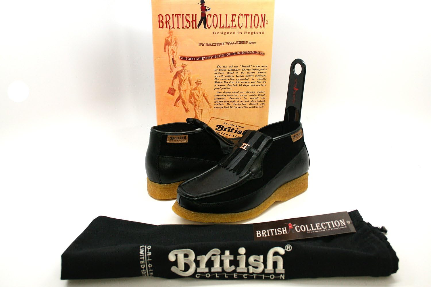 Мужская обувь British Collection Apollo слипоны из кожи, длиной до щиколотки, черный — фото 2