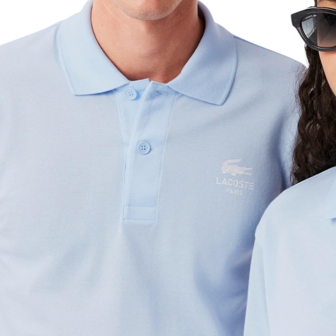 Поло Lacoste L.12.12, мужское, с коротким рукавом и логотипом, Rill Blue — фото 2