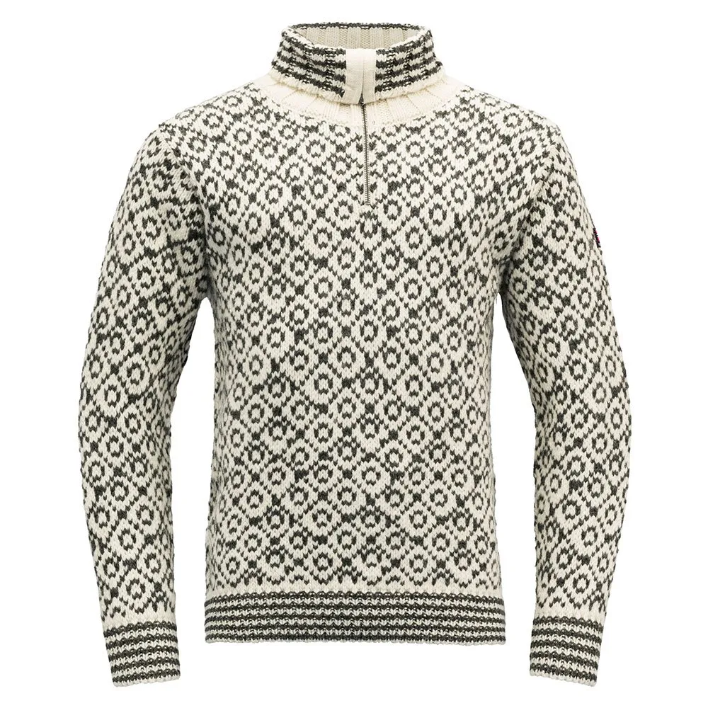 

Свитер DEVOLD OF NORWAY Svalbard Wool Zip Neck, белый