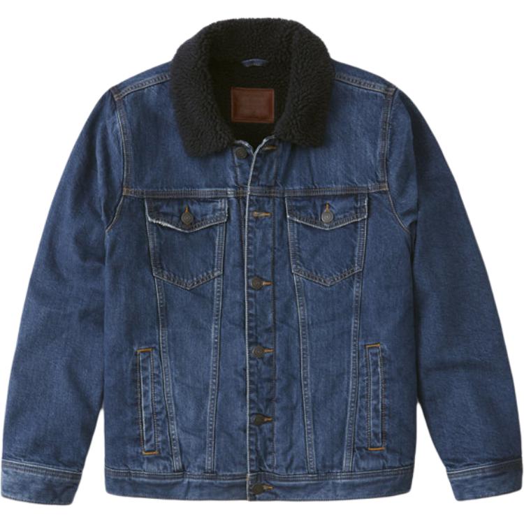 

Abercrombie＆Fitch Джинсовая куртка мужская темная потертая, Dark Color Washed