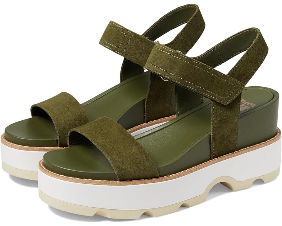 

Туфли SOREL Joanie IV Y Strap Wedge, цвет Utility Green/Honey White