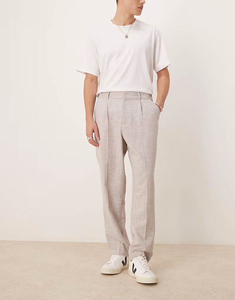 

Брюки свободного кроя ASOS DESIGN бежевого цвета
