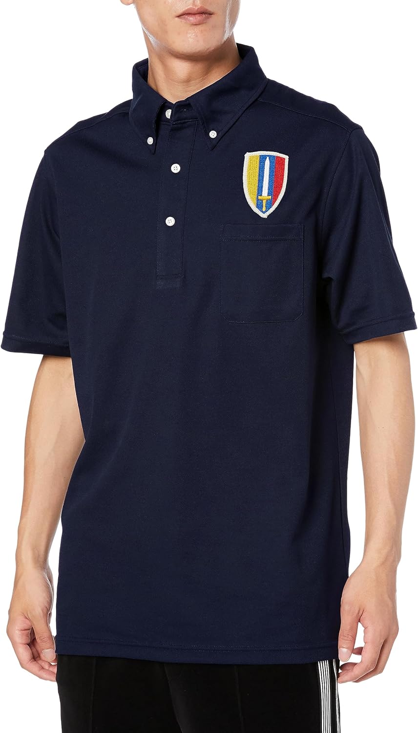 

Поло-рубашка с коротким рукавом и влагоотводящим эффектом, карманами и пуговицами, модель F-SD021123, с гербом армии США, темно-синяя F-Style