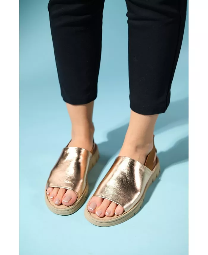Сандалии Londoi на эластичных ремешках (женские) Forever & Always Shoes, золотой — фото 2