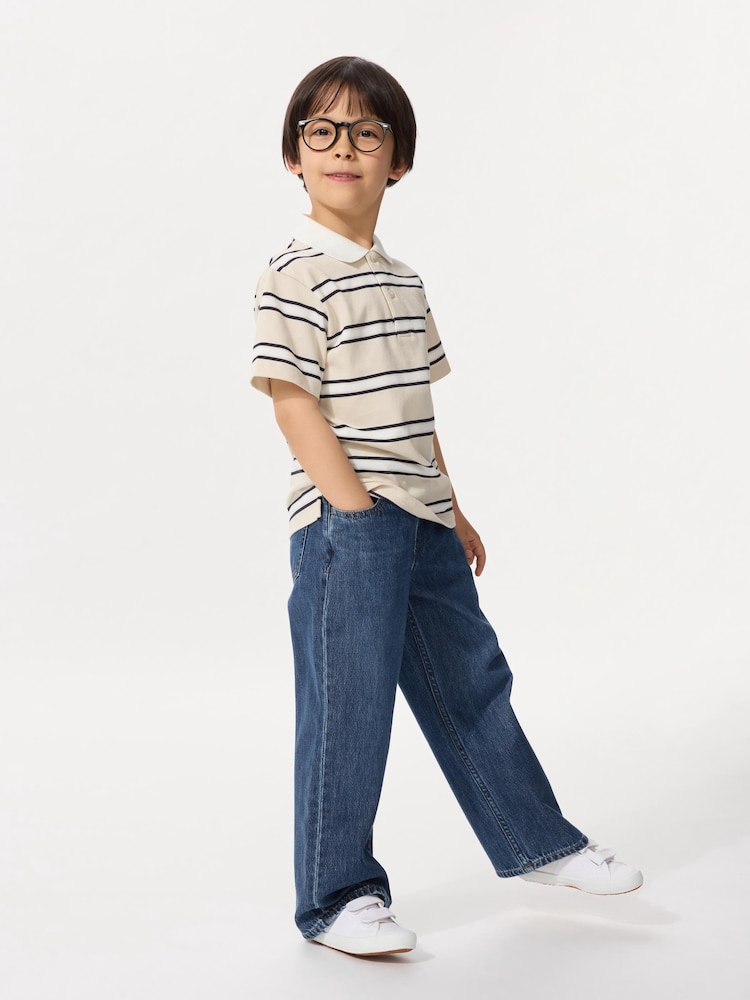 

Прямые джинсы широкие без молнии Uniqlo, синий