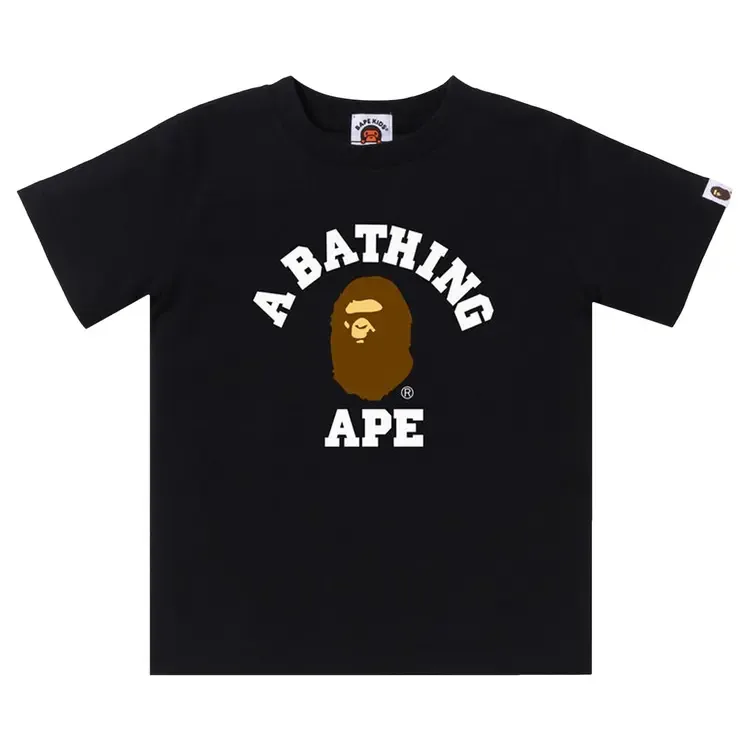 Детская футболка BAPE для колледжа, черная