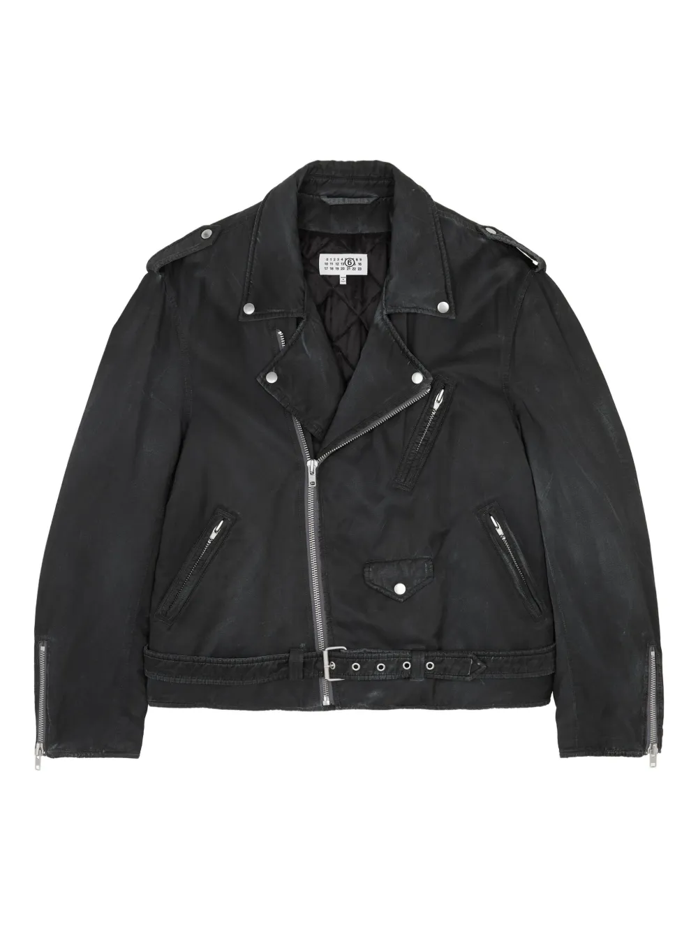 

Байкерская куртка с косой молнией MM6 Maison Margiela, черный