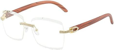 

Солнцезащитные очки с алмазной огранкой для женщин, без оправы, с кристальными блестками, женские солнцезащитные очки с градиентным переходом цвета для мужчин MTZJH, C07 Gold White