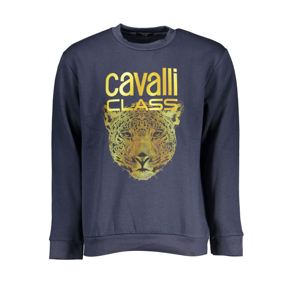 

Элегантная флисовая толстовка с круглым вырезом синего цвета cavalli CLASS